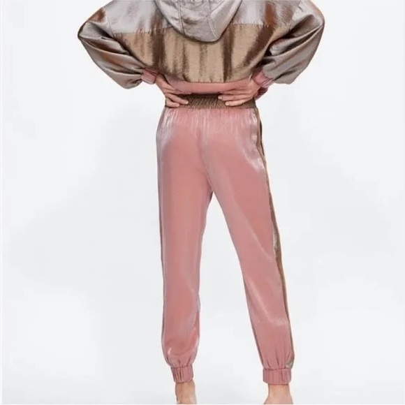 Zara Rose Gold Metallic Joggers - Picture 5 of 9